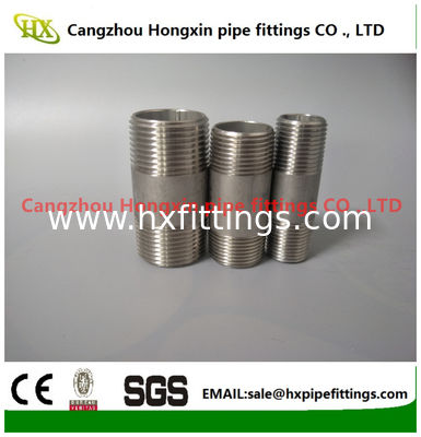 1/8-6 inch 316L,304 stainless steel threaded both end pipe barrel nipple，stainless steel pipe nipples