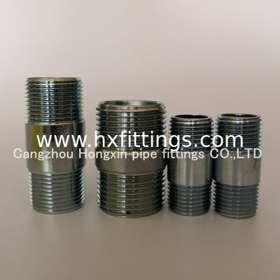 ANSI B 16.9 Galvanized carbon steel pipe fittings BSP  NPT Thread pipe nipple