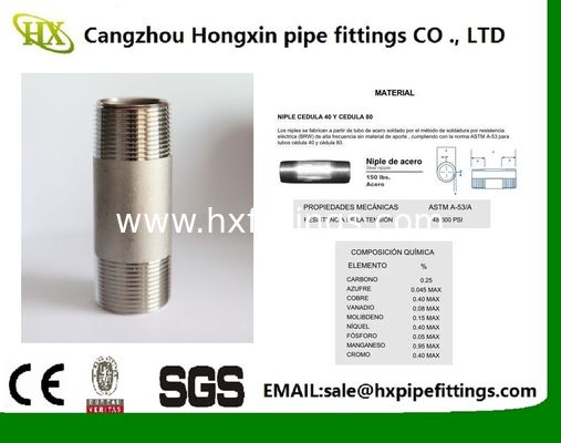full coupling npt male b16.11 a105 nipple pe npt carbon steel pipe nipple